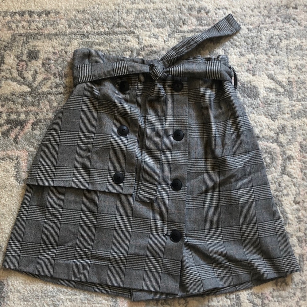 Grey Plaid Zara Skirt